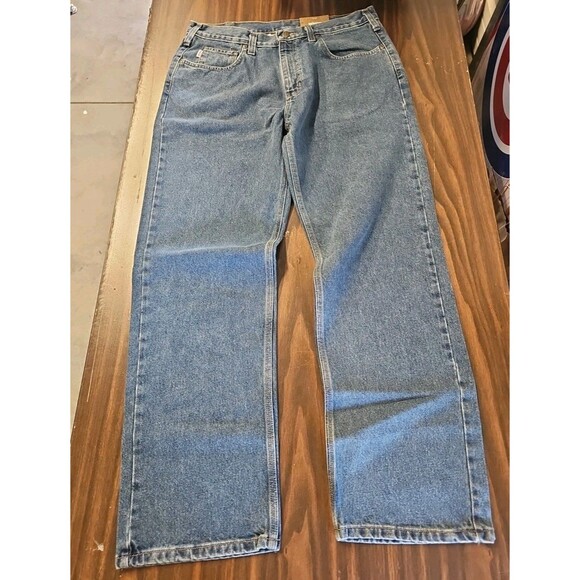 Carhartt Other - Carhartt Mens Straight Leg Jeans Size 36x32 Relaxed Fit Medium Wash B460DPS